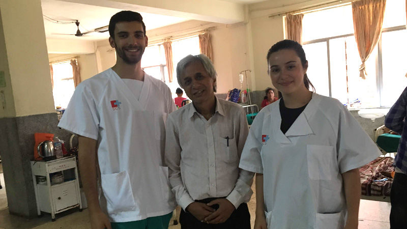 Medical Students with Hospital officer
